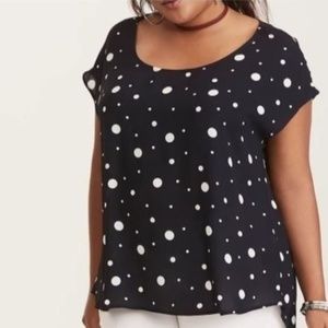 3x$30 Torrid Plus Size 2X Short Sleeve Blouse Polka Dot